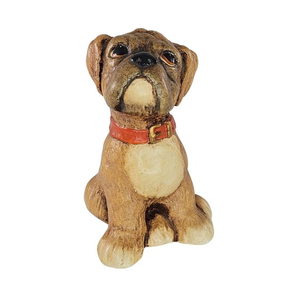 Vintage Tinker Ware Butch Boxer Puppy Dog Figurine Collectible Moorcraft England - Picture 1 of 8